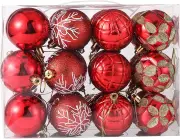 Christmas Balls Shatterproof Christmas Tree Ball Ornaments Decorations for Xmas Trees Wedding Party Home Decor 2.36-Inch Hooks Included