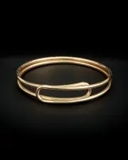 14K Italian Gold Double Bypass Bangle NoSize NoColor