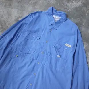 古著 Columbia PFG Vented Fishing Shirt 釣魚襯衫 藍色