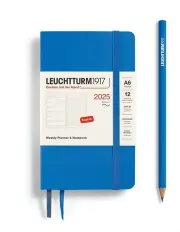 [LEUCHTTURM1917] Weekly Planner & Notebook 2025, Pocket (A6) Softcover in Sky