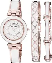 [Anne Klein] Women's Crystal Accented Bangle Watch and Bracelet Set