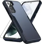 for Galaxy S21 FE 5G Case,with Screen Protector [Military Grade Drop Tested] Heavy-Duty Tough Rugged Shockproof Protective Case for Samsung Galaxy S21 FE 5G, Blue