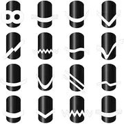 Warm Girl Nail Art Stencils Designs,24 Sheets Nail French Tip Guides Stickers Form Fringe Guides,Chevron & Teardrop Round Form Fringe Guides Nail Stickers for Manicure DIY Decoration
