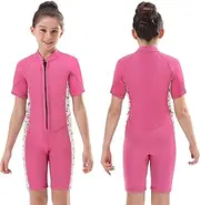 Realon Kids Wetsuit Shorty Boys Girls 3mm Neoprene One Piece Thermal Swimsuit 2mm Warm Full Long Sleeve Wet Suits Cover Toddler Child Junior Youth Swim Surf Dive