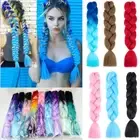 60cm Colored Crochet Hair Extensions Kanekalon Synthetic Braids Jumbo Braiding