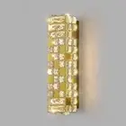 Crystal Wall Sconce Lighting, Gold LED Light Fixture with Gold-Sconce