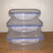 Food Storage Container Set Airtight Meal Prep Plastic 6 Pc Set