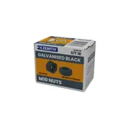 ZENITH M10 Hot Dipped Galvanised Black Hex Nuts - 50 Pack