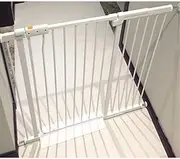 Safety Gate Encryption Extra Wide Freestanding Safety Fence Isolation Pet Gate Suitable for 58cm-211cm Wide, Size Customizable (Color : White, Size : Width 188-199cm)