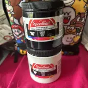 2 pack Speedball Art Products Fabric Screen Printing Ink, 8-Ounce, Black/Wht