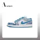 Ava-現貨免運Air Jordan 1 Low GS AJ1 白藍 水洗丹寧 低筒 休閒籃球鞋 DM8947-100