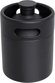 Mini Keg Growler, 64 OZ 304 Stainless Steel Mini Beer Keg with Seal knob Cover, Pressurized Growler with No Scratch Matte Black Powder Coated for Home kitchen Brewing Beer(2L)