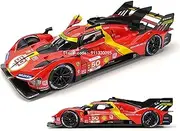 Die-cast 1:18 for Ferrari 499P LMH 2023 Simulation Alloy Car Model Static Die-cast Miniature Vehicle Model Present Collection Miniature Vehicle(50)