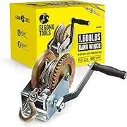 Segomo Tools Heavy Duty 1600 Pound Manual, Two Way Ratchet 32.2 Foot Long Wire Hand Winch - HW1600