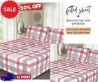 Extra Deep Ultra Soft FLANNELETTE 100% COTTON Fitted Sheet Queen/ King