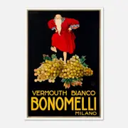 Galrie Vermouth Bianco Bonomelli Milano Vintage Advertising Poster Art Home Décor, Poster Only, A1 60 x 84cm (23 x 33inch)