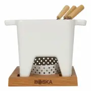 Boska Tapas Fondue Bianco L cheese fondue fondue set stainless steel oak cera...