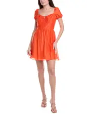 Adrianna Papell Linen-Blend Mini Dress