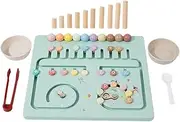 Counting Toys for Toddler 1-3 | Eco-Friendly Math Manipulatives Kindergarten Colorful Board Game - Wooden Counters Multi-Functional Counting Toys for Kids Boys Girls