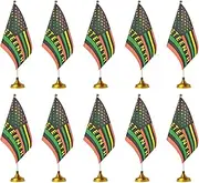 WXTWK 12 Pack Juneteenth Desk Flag Small Mini June 19th 1865 Black History Month Office Table Flags with Stand Base Decorations