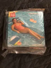 Play Day Inflatable Neon Blue Comfort Mat Pool Float Adult Size