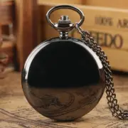 Classic Smooth Quartz Pocket Watch Analog Men Women Necklace Chain Round Dial