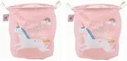 [2PCE] Home Master Collapsible Laundry Hamper, Foldable For Easy Storage, 35 x 36cm (Pink)