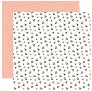 2 Sheets Carta Bella Paper SUNFLOWER MARKET 12x12 Cardstock - Busy Buzzing Bees