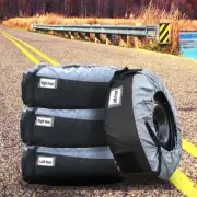 LABLT Tyre Cases And Tyre Bags With Black Handle 600d 4 Pack Waterproof Gray