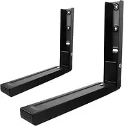 HAKIDZEL Stainless Steel Microwave Bracket Over Microwave Shelf -Mounted Holder Stand Under Cabinet Mounting Kit Black