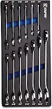 Capri Tools Angle Open End Wrench Set, 30° and 60° angles, 1/4 to 1 in. SAE, 13-Piece with Mechanic' Tray