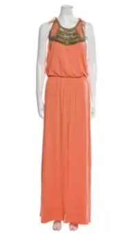 NWT Melissa Odabash Apricot Gold Long Maxi One Size Summer Aztec Dress