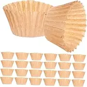 Generic 1000pcs Brown Mini Cupcake Liners Nonstick Muffin Baking Cups for Showers Weddings Birthdays Easy Disposal Robust Natural Presentation