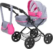 Mamas & Papas Junior Sweet Dreams Dolls Pram | Single Pram with Adjustable Hood & Removable Apron | Matching Changing Bag & Under Seat Storage | Travel System with Adjustable Handle Height | Ages 3+