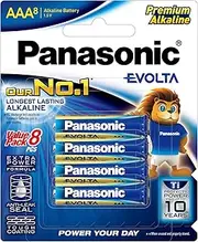 Panasonic Evolta AAA Premium Alkaline Batteries, 8-Pack (LR03EG/8B)
