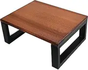 CONSDAN Step Stool with Metal Frame, Solid Hardwood Step Stool for Toddler/Kids/Adult, Portable for Bedroom Bathroom - Chocolate