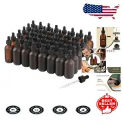 Elegant 48 Count 2oz Leak-Proof Glass Dropper Bottles with Precise Measurement