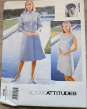 VOGUE #1942 - Isaac Mizrahi Petit Coat & Dress Pattern 14-18. Uncut, 1990s