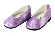 Lavender Purple Sparkle Slip On Shoes for 18" American Girl Doll Clothes