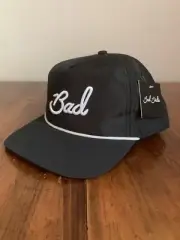 Bad Birdie SnapBack Rope Hat Script Bad Spellout Golf Trucker Black Cap