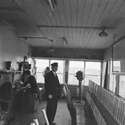 Signalman O'Toole in signal cabin Claremorris Co Mayo Ireland Railway OLD PHOTO