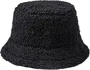 [Yannaky] Weave Visor Hat,Ladies Winter Cashmere Bucket Hat Cute and Warm Caps Hunting Fishing Hat Wide Brim Straw Hat Big Floppy Foldable Roll up Cap Beach Sun Hat UPF 50+ (Color : Black, Size : One Size)