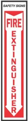 Sign,Arrow For Fire Extinguisher Safety,Peel & Stick,Red & White Glow-In-The-Dar