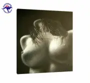 NUDE ART WOMAN FRONT MODERN ART HANDMADE ON CANVAS-2 SIZES WOODEN BLACK FRAME