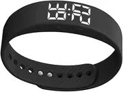Intelligent LED Electronic Watch Adjustable Silicone Smart Wrist Bracelet for Fitness Step Counter and Activity Monitoring Black