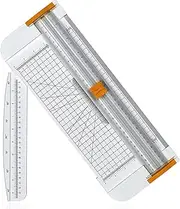 Paper Cutter 12 Inch Paper Trimmer Scrapbooking Tool with Security Blade for A4, Craft Paper, Label, Photo and Cardstock(White)