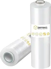 EMPYNACL Stretch Film, 2PCS 500% Stretch Heavy Duty Shrink Wrap, 1000ft 60 Gauge Industrial Strength 15 inch Wide Clear Plastic Wrap for Pallet Wrapping Shipping and Surface Protection