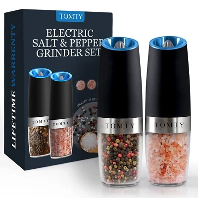 Gravity Electric Salt and Pepper Grinder Set: Ideal Gifts for Women and Men, ...