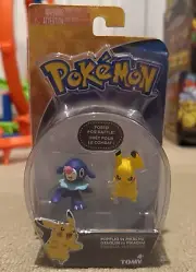 TOMY Pokémon Popplio vs Pikachu Posed for Battle Action Figures Toys NEW