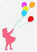 FINGERINSPIRE Banksy Balloon Girl Drawing Stencil 21 x 29.7 cm Banksy Graffiti Stencil Plastic Painting Template Reusable Home Wall Decor Stencil Colour On Walls Fabric Tiles Floor Furniture